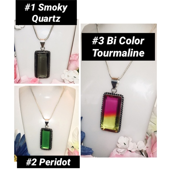 Baguette Cut Gemstone Handmade Pendant Necklace - Picture 2 of 7